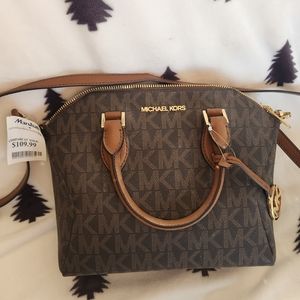 NWT Michael Kors brown logo crossbody bag